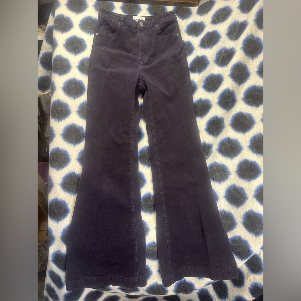 Rolla's Highrise Flare Deep Blue Corduroy Pants